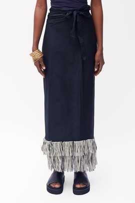 DABOYAtoLONDON FRINGED WRAP SKIRT