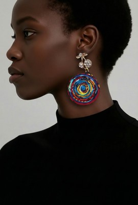 Boucles d'oreilles en wax forme spirale