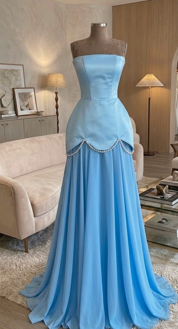Simple white evening dress , white prom dress , white birthday dress by -  ANKA