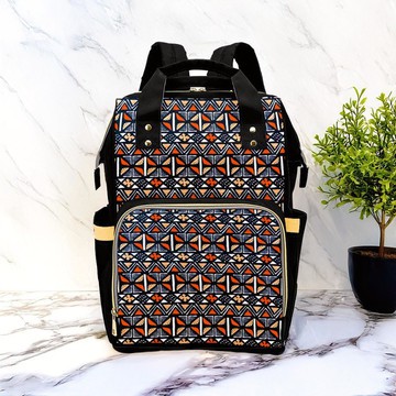 Ankara Print Geometric Backpack | African Fashion | Diaper Bag