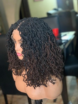 Frontal ombre Sisterlocs wig, Skinny dreadlocks
