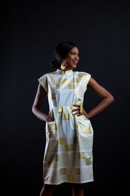 Robe Misia (blanche et or)