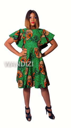 Robe évasée d'été imprimé africain, robe évasée Ankara. Robe plissée Ankara
