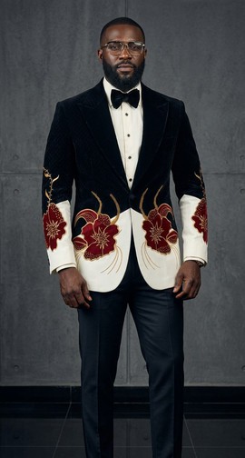 Luxury Hand-Embroidered Velvet Tuxedo