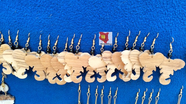 50 pairs Wooden Earrings Animal Earrings Elephant Earrings African Kenyan Women Jewellery