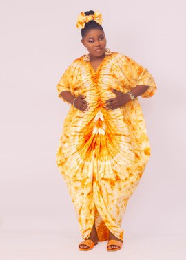 Boubou with cord| African Satin Tye and Dye| Rich Aunty Dress| Gifts For Her| Gifts For Mom