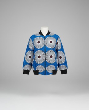 Bombers en Wax bleu – Doublure coton et fermeture éclair