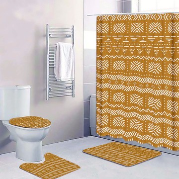 Cultural Unique Bath Mat White and Black Bathroom Rug (LARGER SIZES AVAILABLE)