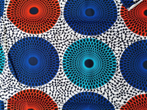 AFRICAN WAX FABRIC COUPON PATTERN: DISK OR PLATE