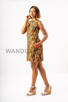 Ankara Front Zipper Dress, African Print Dress, Ankara Dress, African Womens Clothing