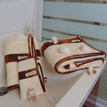 Set of towels and a washcloth "Eustache" beige sponge Handmade