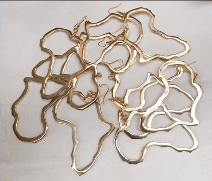 Boucles d'oreilles en gros carte africaine lisse/bijoux pour femmes/boucles d'oreilles faites à la main