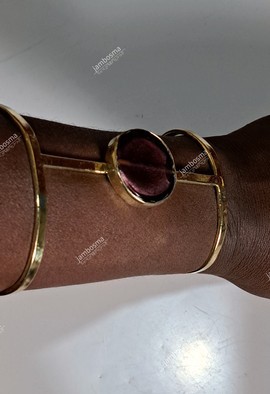 Manchette en laiton massif, bracelet de manchette en laiton africain, bracelet de déclaration