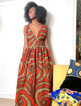 LONG WAX DRESS Leslie