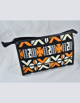 Large handmade wax and faux leather toiletry bag, brand new