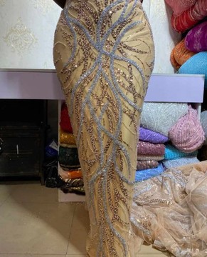 Beaded Lace fabric for women, women lace fabric (5 yards )