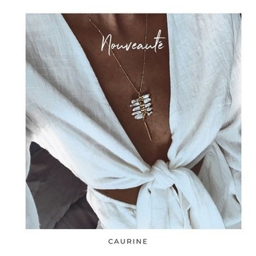Caurine 🐚Golden necklace in 24K gold and kaluia river pearl