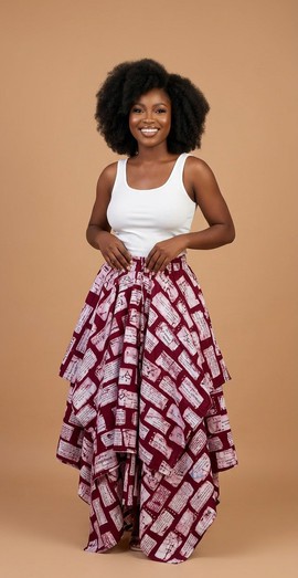 Retro Adire Handkerchief Skirt|Casual outfit |Beach outfit