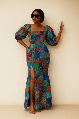 Long off-the-shoulder dress, long gawn