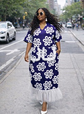 Robe élégante en Ankara, mode Ankara du Nigeria, robe boubou grande taille