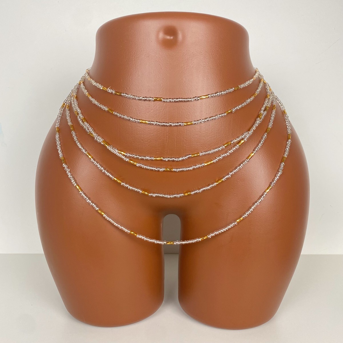 Ceinture De Perles De Taille Bayas Bine Bine - Bijou Corps Verre Bleu - Marque Neerem
