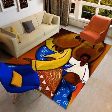 Tribal Women Africa Rug | Afrocentric Living Room Carpet (LARGER SIZES AVAILABLE)