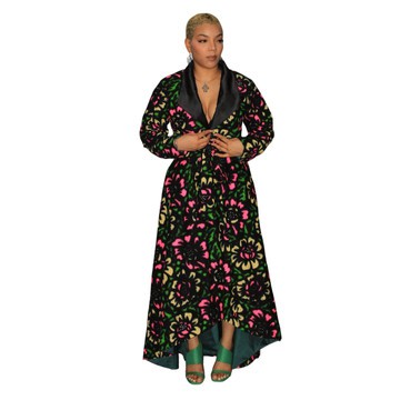 Handcrafted Ankara Print Long Jacket, African Wax Long Coat, Ankara Jacket