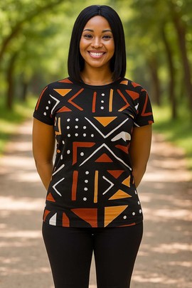 T-shirt tribal en édition limitée – T-shirt à motif bogolan ethnique