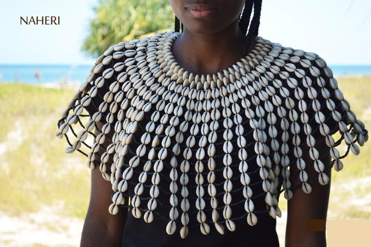 African tribal cape necklace handmade jewelry