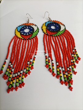 Long tassel earrings, beaded long earrings,Maasai earrings,,