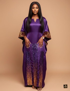 Kaftan en soie à sequins Kike Regal