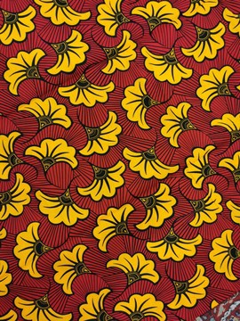 COUPON AFRICAN WAX FABRIC PATTERN: WEDDING FLOWER