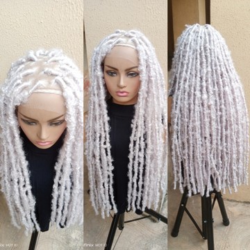 40inches locs on frontal distressed  locs wig