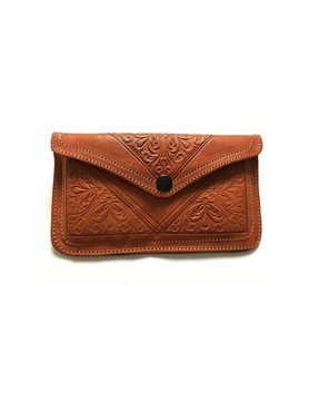 Orange original leather wallet