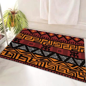 Geometric Print Bath Mat African Inspired Bathroom Rug (LARGER SIZES AVAILABLE)