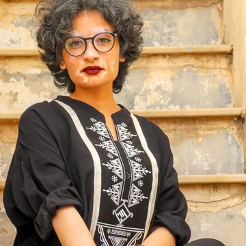 Pistachio green traditional jebba dress for women with Berber patterns