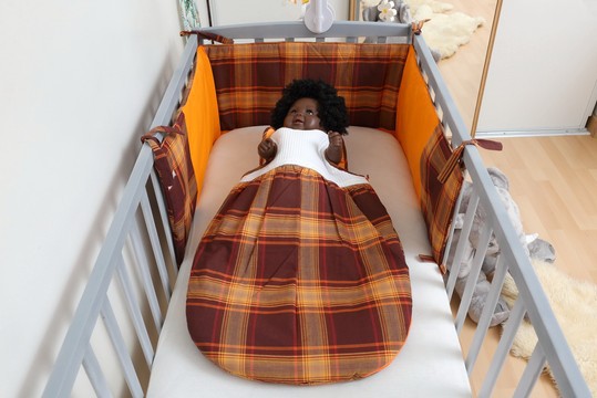 Tour de lit Bébé Madras Marron