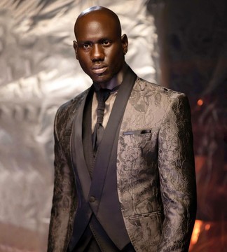 Le motif à volants «Lugard» Costume de mariage blazer blazer en jacquard gris avec fermeture à l'avant