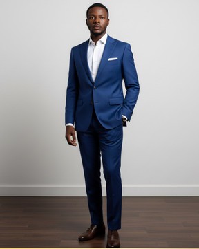 Blue slim-fit suit