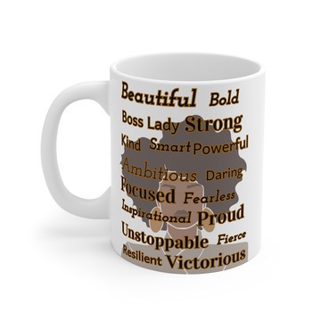 Black Woman Affirmation Mug | Inspirational Afro Ceramic Coffee Cup | Empowerment Self Love Gift