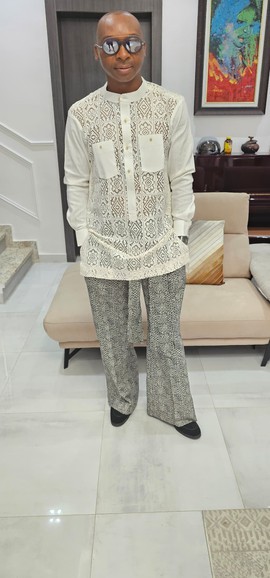 White Square Patterned Breathable Shirt