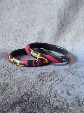 YEMOJA "S" TOGUH BLACK bracelet in WAX fabric-loincloths