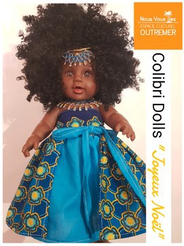 Poupée Noire Lucy Colibri Dolls - COLLECTOR "JOYEUX NOEL"