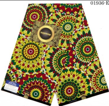 Sisi yellow ankara fabric 💯 cotton 6 yards