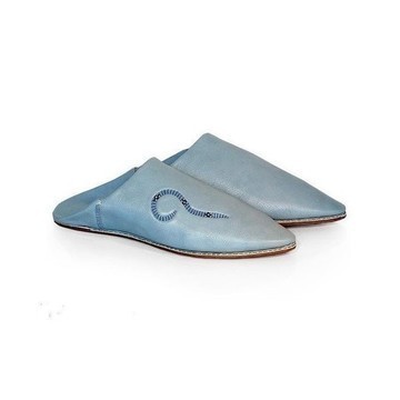 Slipper in original blue leather