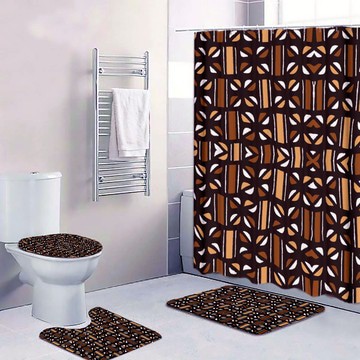 Cultural Unique Bath Mat White and Black Bathroom Rug (LARGER SIZES AVAILABLE)