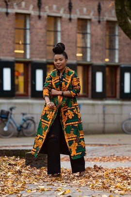 ZOLA GREEN AND ORANGE DUSTER JACKET