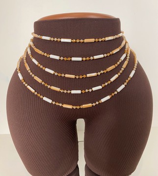Bayas beige doré, ceintures, perle de taille , bine bine , collier de taille, collier de ventre
