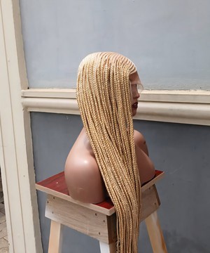 Blonde side braided wig,  long wig, wigs for women,  hair accessories