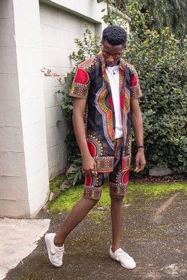 Imprimé africain deux pièces pour hommes, veste et haut Ankara pour hommes, ensemble deux pièces pour hommes.